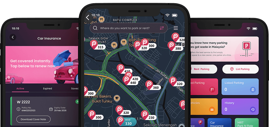 ParkIt app on multiple phones